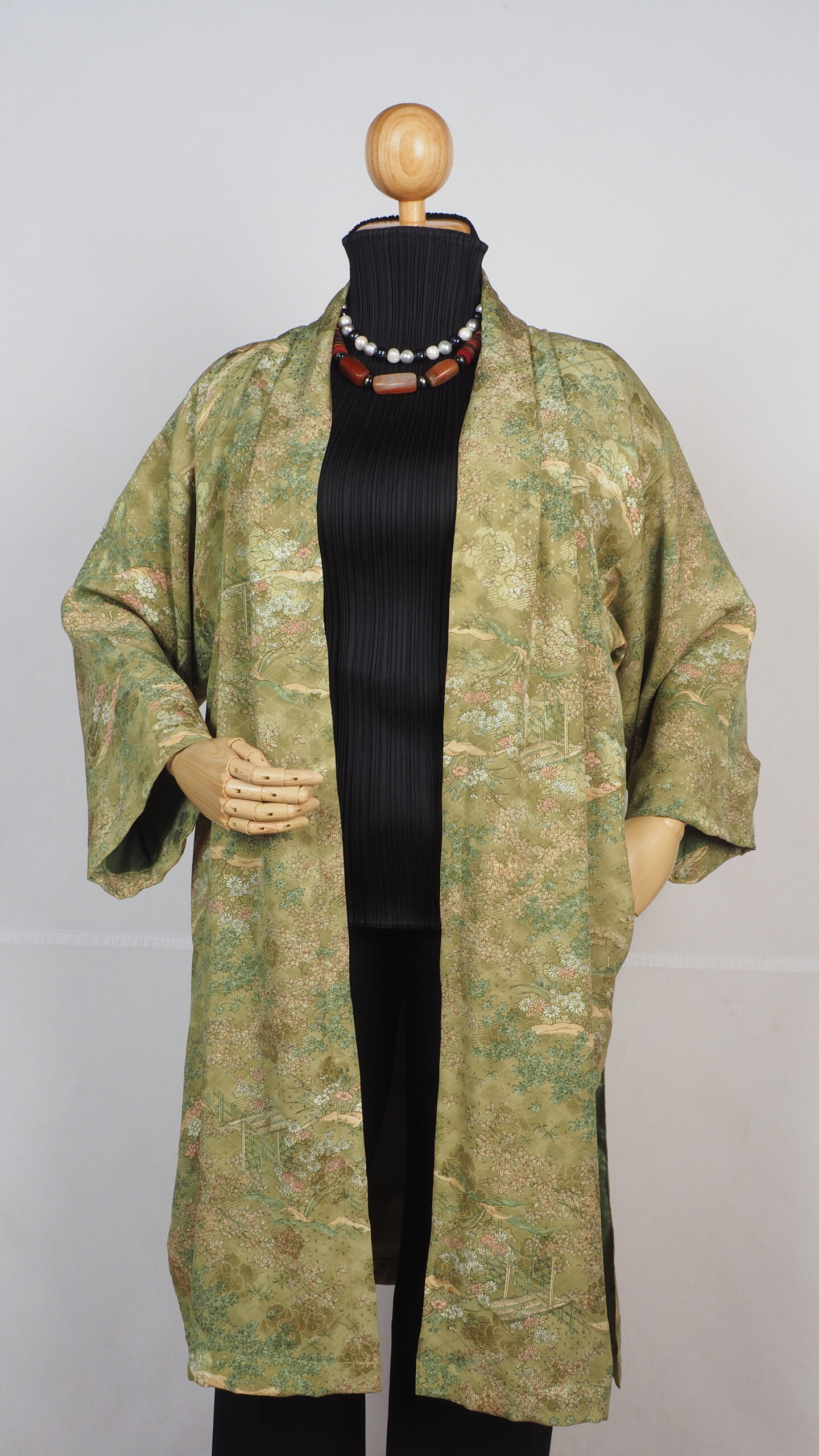 Kimono long jacket “Green Illusion” (JKT053) – KimonoReborn